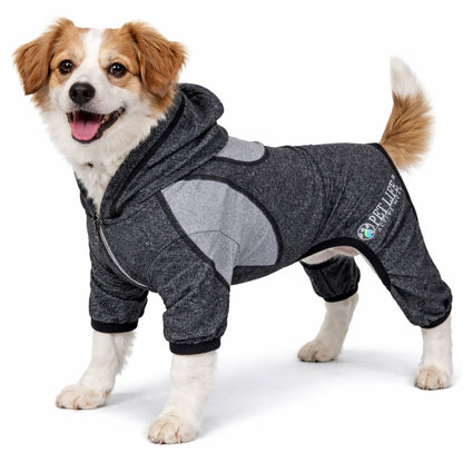 Pet Life ®  Active 'Fur-Breeze' Medium-weight 4-Way-Stretch Full Body Hooded Dog Yoga sweater