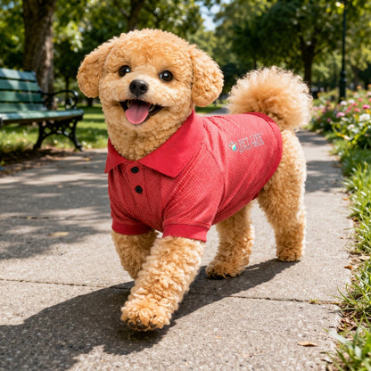 Pet Life ® Active 'Fur-Flex' Stretch and Quick-Dry Anti-Odor Fitness Yoga Dog Polo T-Shirt
