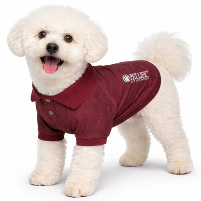 Pet Life ® Active 'Fur-Flex' Stretch and Quick-Dry Anti-Odor Fitness Yoga Dog Polo T-Shirt