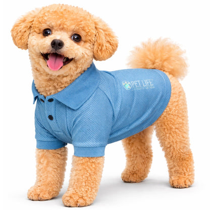 Pet Life ® Active 'Fur-Flex' Stretch and Quick-Dry Anti-Odor Fitness Yoga Dog Polo T-Shirt