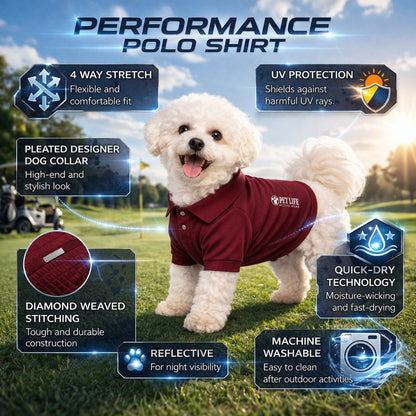 Pet Life ® Active 'Fur-Flex' Stretch and Quick-Dry Anti-Odor Fitness Yoga Dog Polo T-Shirt