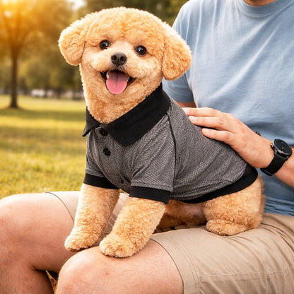 Pet Life ® Active 'Fur-Flex' Stretch and Quick-Dry Anti-Odor Fitness Yoga Dog Polo T-Shirt