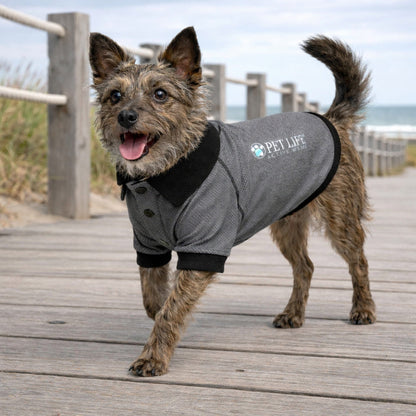 Pet Life ® Active 'Fur-Flex' Stretch and Quick-Dry Anti-Odor Fitness Yoga Dog Polo T-Shirt