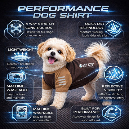 Pet Life ® Active 'Hybreed' 4-Way-Stretch Fitness Performance Dog T-Shirt