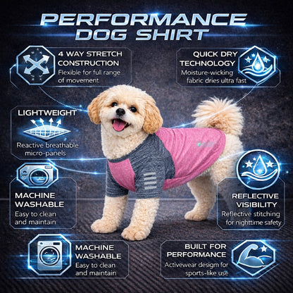 Pet Life ® Active 'Hybreed' 4-Way-Stretch Fitness Performance Dog T-Shirt