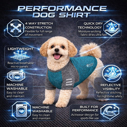 Pet Life ® Active 'Hybreed' 4-Way-Stretch Fitness Performance Dog T-Shirt