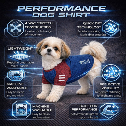 Pet Life ® Active 'Hybreed' 4-Way-Stretch Fitness Performance Dog T-Shirt