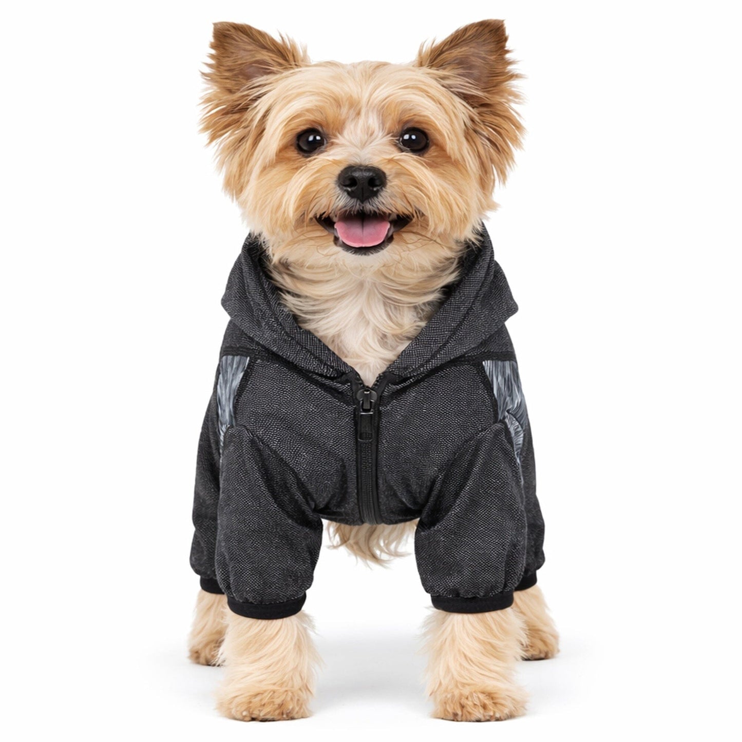 Pet Life ® Active 'Pawsterity' Mediumweight 4-Way-Stretch Yoga Fitness Dog Tracksuit Hoodie