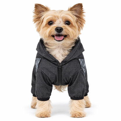 Pet Life ® Active 'Pawsterity' Mediumweight 4-Way-Stretch Yoga Fitness Dog Tracksuit Hoodie