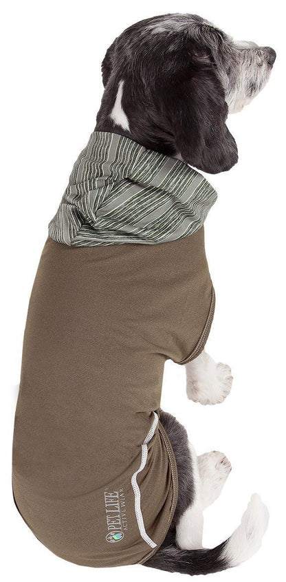 Pet Life ® Active 'Pull-Rover' 4-Way Stretch Sleeveless Fitness Yoga Dog T-Shirt Hoodie