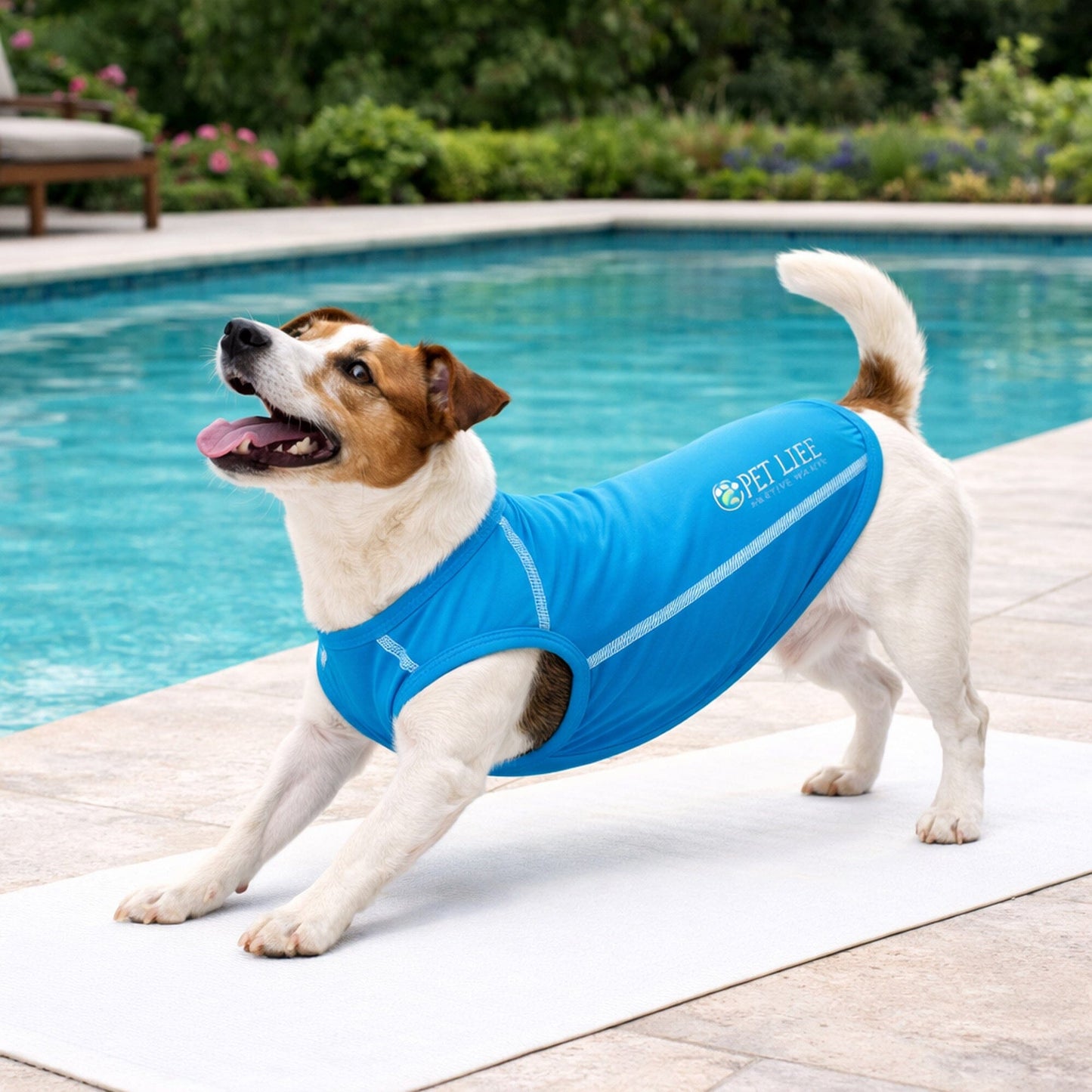 Pet Life ®  Active 'Racerbark' 4-Way-Stretch Yoga Fitness Dog T-Shirt Tank Top