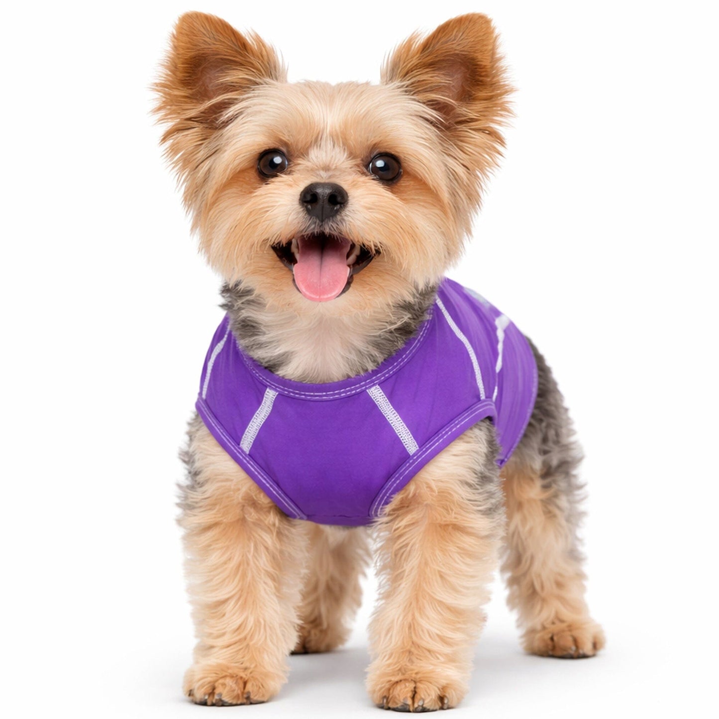 Pet Life ®  Active 'Racerbark' 4-Way-Stretch Yoga Fitness Dog T-Shirt Tank Top