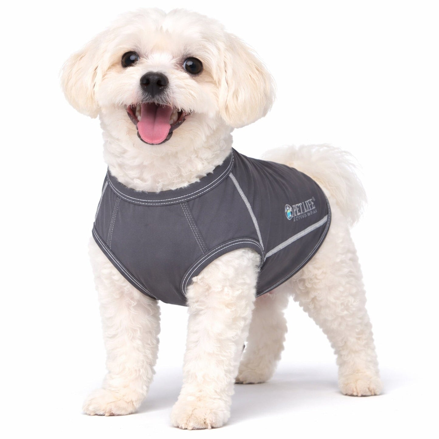Pet Life ®  Active 'Racerbark' 4-Way-Stretch Yoga Fitness Dog T-Shirt Tank Top