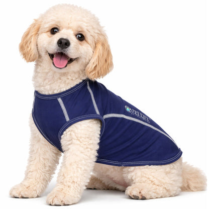 Pet Life ®  Active 'Racerbark' 4-Way-Stretch Yoga Fitness Dog T-Shirt Tank Top