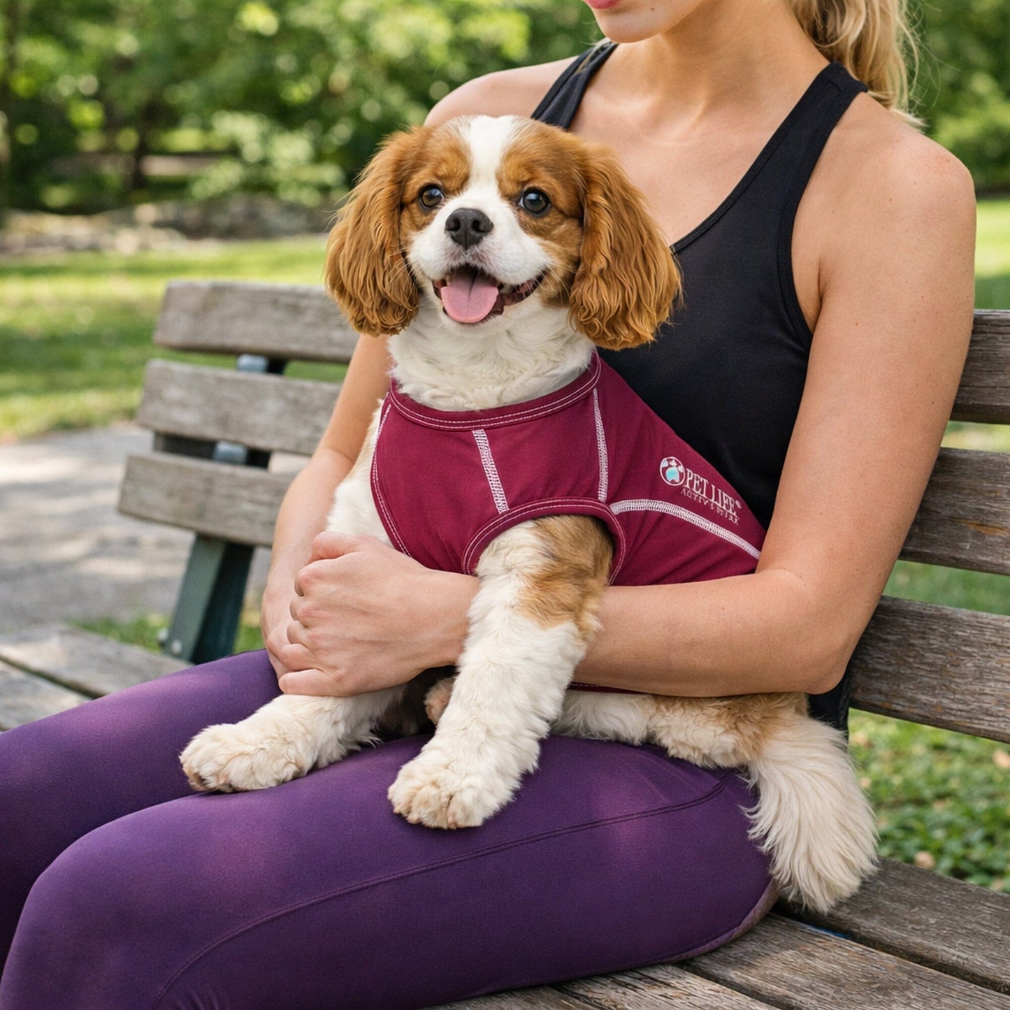 Pet Life ®  Active 'Racerbark' 4-Way-Stretch Yoga Fitness Dog T-Shirt Tank Top