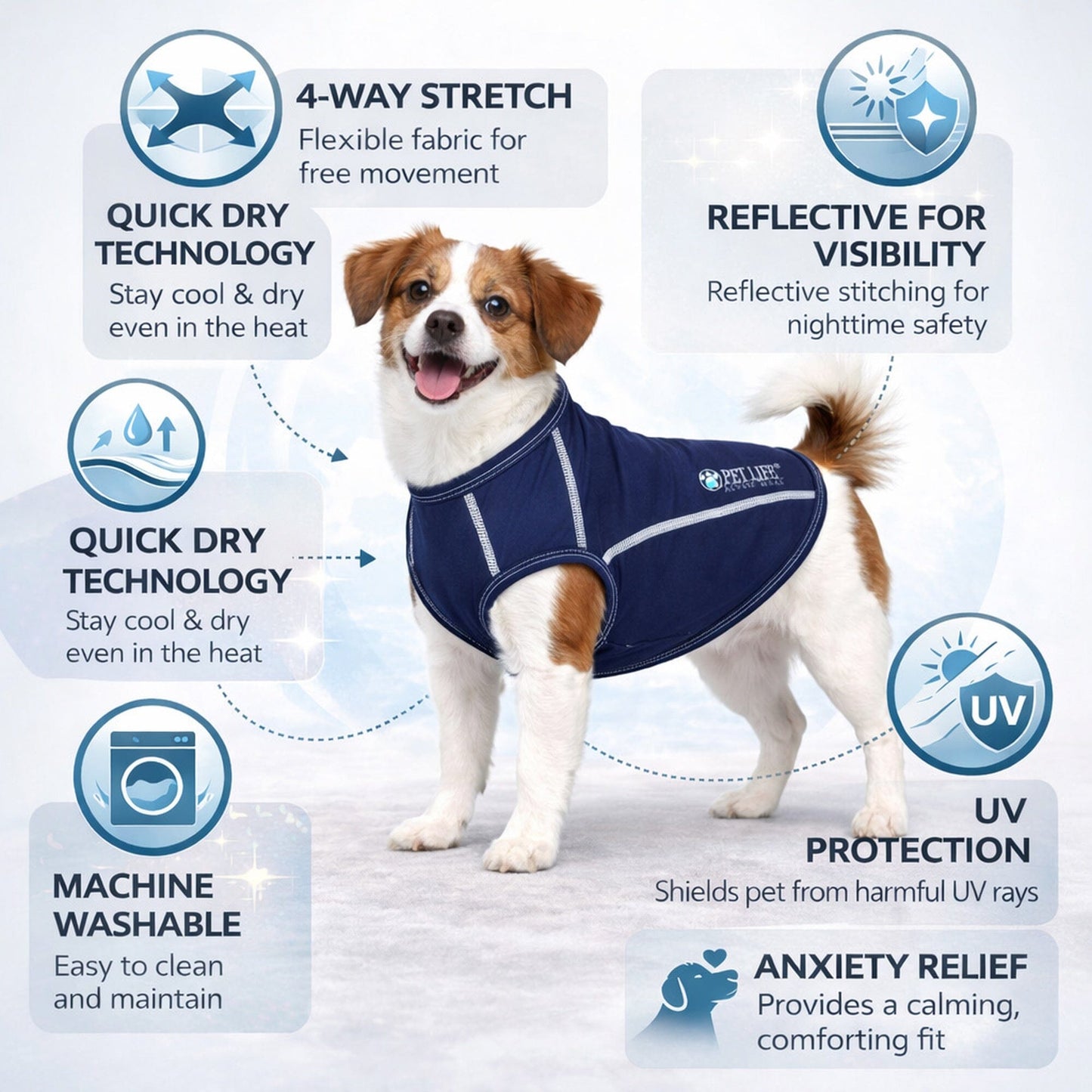 Pet Life ®  Active 'Racerbark' 4-Way-Stretch Yoga Fitness Dog T-Shirt Tank Top