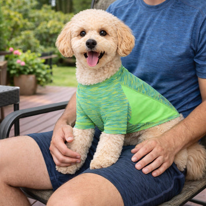 Pet Life ® Active 'Warf Speed' Heathered Ultra-Stretch Yoga Fitness Dog T-Shirt