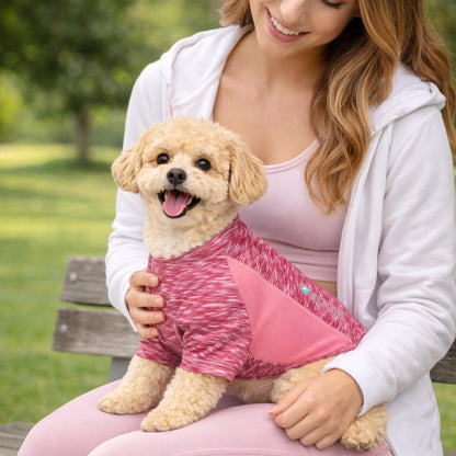 Pet Life ® Active 'Warf Speed' Heathered Ultra-Stretch Yoga Fitness Dog T-Shirt