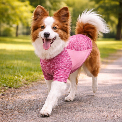 Pet Life ® Active 'Warf Speed' Heathered Ultra-Stretch Yoga Fitness Dog T-Shirt