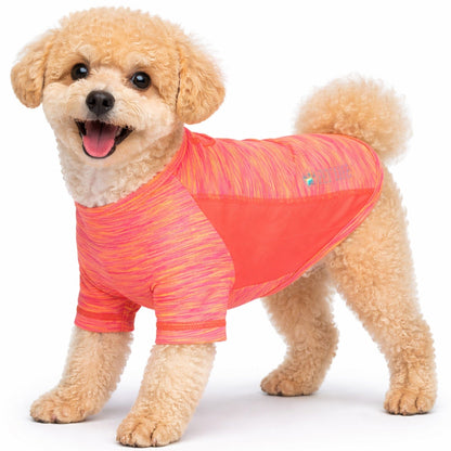 Pet Life ® Active 'Warf Speed' Heathered Ultra-Stretch Yoga Fitness Dog T-Shirt