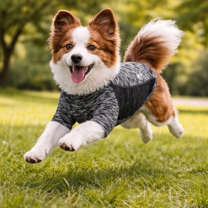 Pet Life ® Active 'Warf Speed' Heathered Ultra-Stretch Yoga Fitness Dog T-Shirt