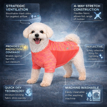 Pet Life ® Active 'Warf Speed' Heathered Ultra-Stretch Yoga Fitness Dog T-Shirt