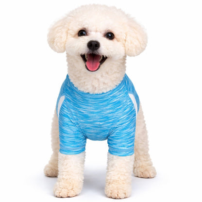 Pet Life ® Active 'Warf Speed' Heathered Ultra-Stretch Yoga Fitness Dog T-Shirt