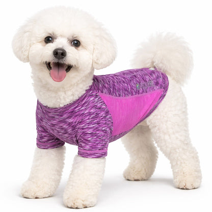 Pet Life ® Active 'Warf Speed' Heathered Ultra-Stretch Yoga Fitness Dog T-Shirt