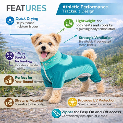 Pet Life ® Active 'Warm-Pup' Stretchy and Quick-Drying Fitness Dog Yoga Warm-Up Tracksuit