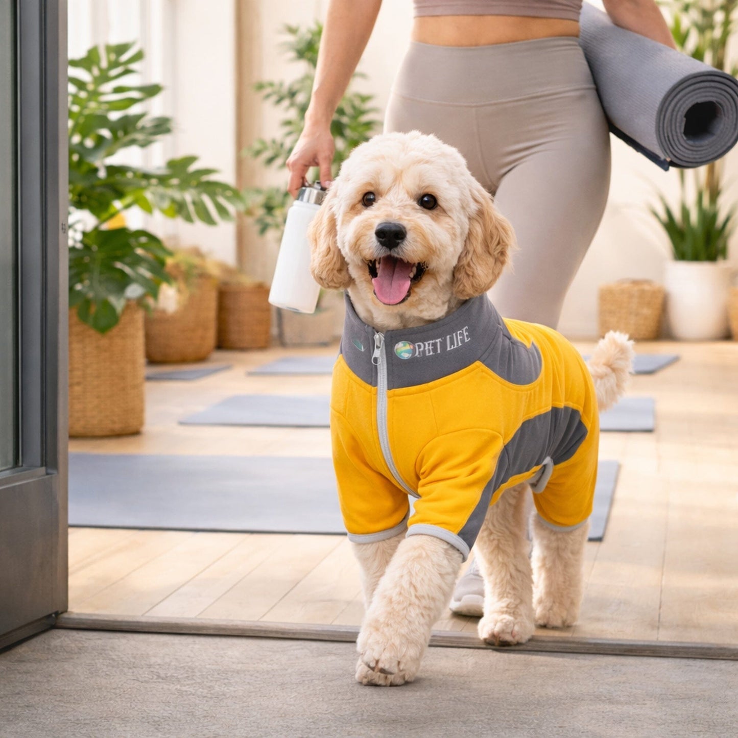 Pet Life ® Active 'Warm-Pup' Stretchy and Quick-Drying Fitness Dog Yoga Warm-Up Tracksuit