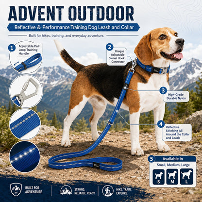 Pet Life ® 'Advent' Outdoor Series 3M Reflective 2-in-1 Durable Martingale Training Dog Leash and Collar