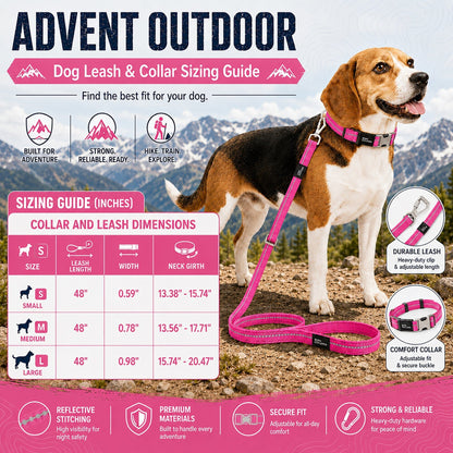 Pet Life ® 'Advent' Outdoor Series 3M Reflective 2-in-1 Durable Martingale Training Dog Leash and Collar
