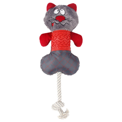 Pet Life ® 'All-in-Fun' Nylon and Rope Squeaking Rubber Rope and Plush Dog Toy