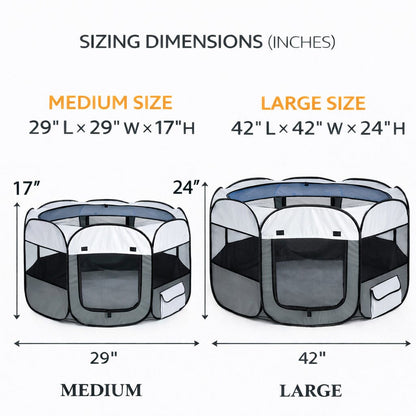 Pet Life ® 'All-Terrain' Lightweight Easy Folding Wire-Framed Collapsible Travel Pet Dog Playpen crate