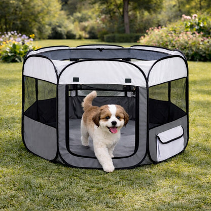 Pet Life ® 'All-Terrain' Lightweight Easy Folding Wire-Framed Collapsible Travel Pet Dog Playpen crate