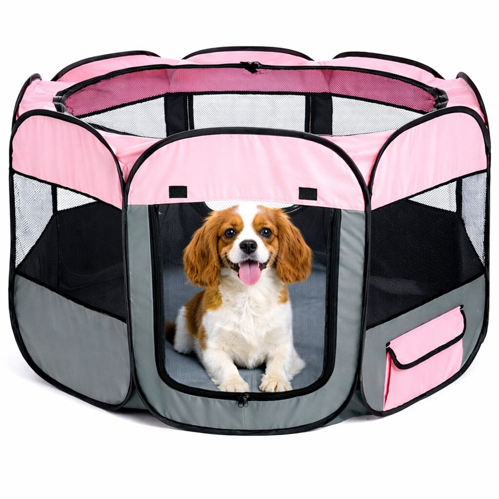 Pet Life ® 'All-Terrain' Lightweight Easy Folding Wire-Framed Collapsible Travel Pet Dog Playpen crate