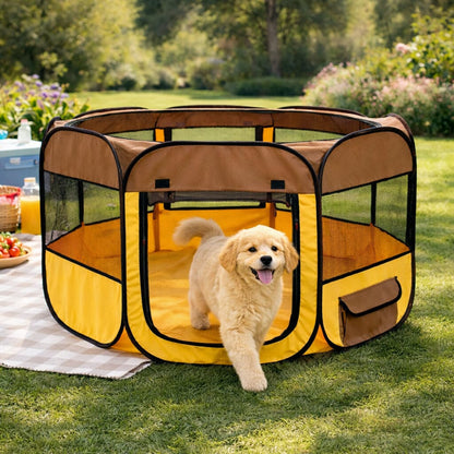 Pet Life ® 'All-Terrain' Lightweight Easy Folding Wire-Framed Collapsible Travel Pet Dog Playpen crate