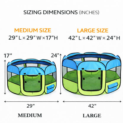 Pet Life ® 'All-Terrain' Lightweight Easy Folding Wire-Framed Collapsible Travel Pet Dog Playpen crate