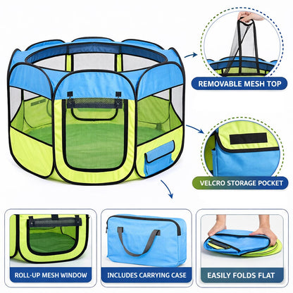 Pet Life ® 'All-Terrain' Lightweight Easy Folding Wire-Framed Collapsible Travel Pet Dog Playpen crate
