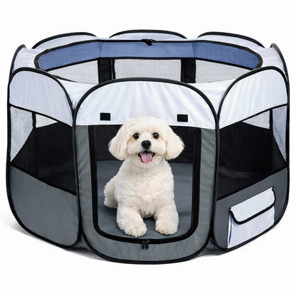 Pet Life ® 'All-Terrain' Lightweight Easy Folding Wire-Framed Collapsible Travel Pet Dog Playpen crate