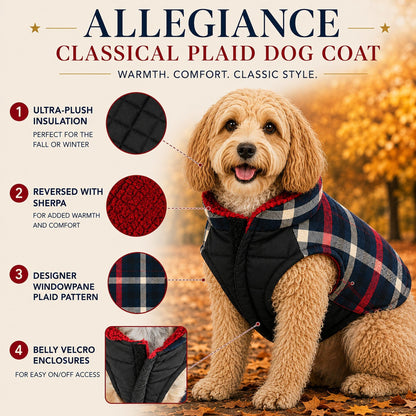 Pet Life ®  'Allegiance' Classical Insulated Plaid Fashion Dog Jacket