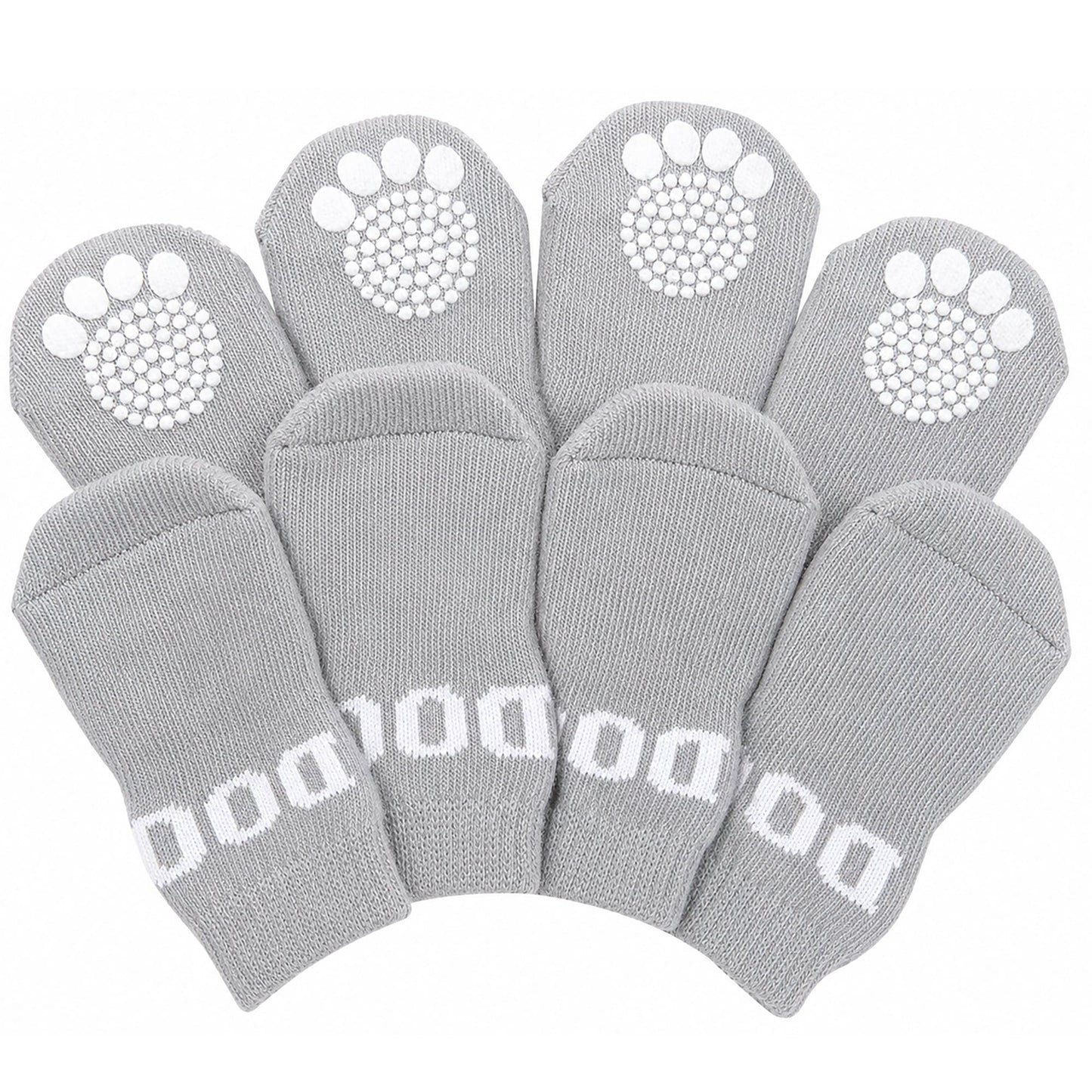 Pet Life ® Anti-Slip Rubberized Gripped Breathable Stretch Pet Dog Socks - Set of 4