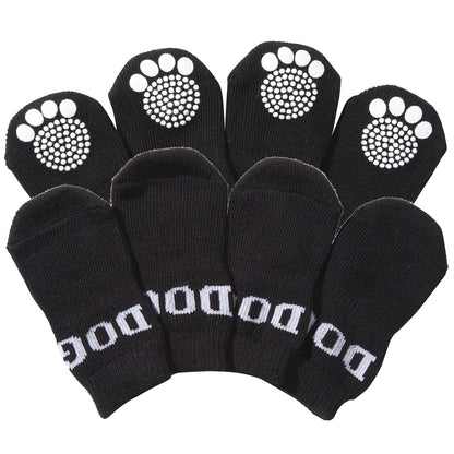 Pet Life ® Anti-Slip Rubberized Gripped Breathable Stretch Pet Dog Socks - Set of 4