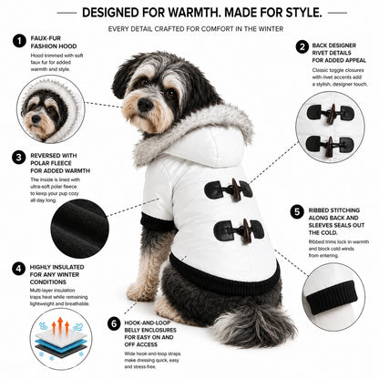 Pet Life ® Aspen Winter-White 3M Insulated Fashion Pet Parka Dog Coat