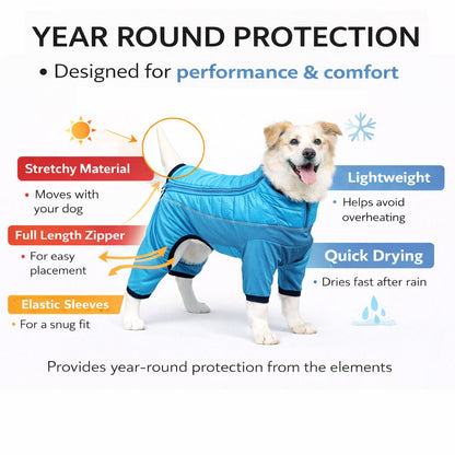 Pet Life ® 'Aura-Vent' Lightweight 4-Season Stretch and Quick-Dry Full Body Dog Jacket