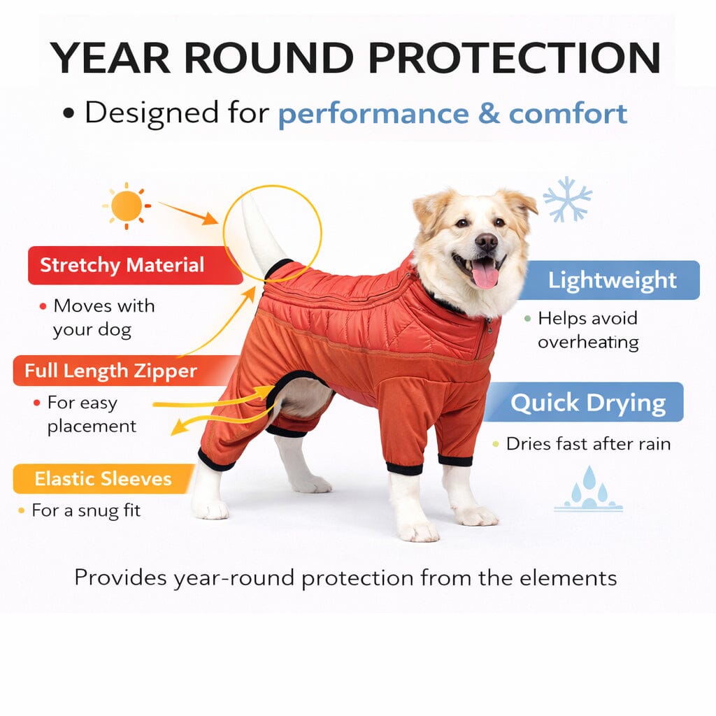 Pet Life ® 'Aura-Vent' Lightweight 4-Season Stretch and Quick-Dry Full Body Dog Jacket
