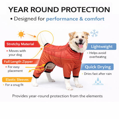 Pet Life ® 'Aura-Vent' Lightweight 4-Season Stretch and Quick-Dry Full Body Dog Jacket