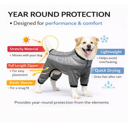 Pet Life ® 'Aura-Vent' Lightweight 4-Season Stretch and Quick-Dry Full Body Dog Jacket