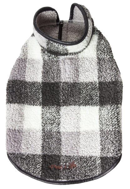 Pet Life ®  'Black Boxer' Classical Fashion Insulated Plaid Dog Coat