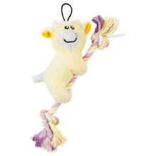 Pet Life ® 'Broom-Lick' Plush and Jute Rope Squeaking Newborn Cat and Dog Toy